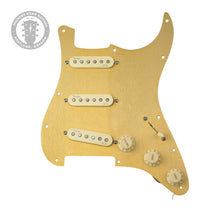 Load image into Gallery viewer, Used Fender Stratocaster Prewired Pickguard Anodized Gold w/Noiseless Pickups (PDX)
