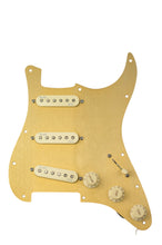 Load image into Gallery viewer, Used Fender Stratocaster Prewired Pickguard Anodized Gold w/Noiseless Pickups (PDX)

