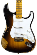 Load image into Gallery viewer, Used 2023 Fender Custom Shop Ltd 70th Anniv &#39;54 Stratocaster Heavy Relic Wide Fade 2-Tone Sunburst #2604 (PDX)
