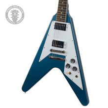 Load image into Gallery viewer, Used 2024 Gibson Custom Shop TRG Stinger Series Made-to-Measure 1967 Flying V VOS Bahama Blue #400377 (PDX)
